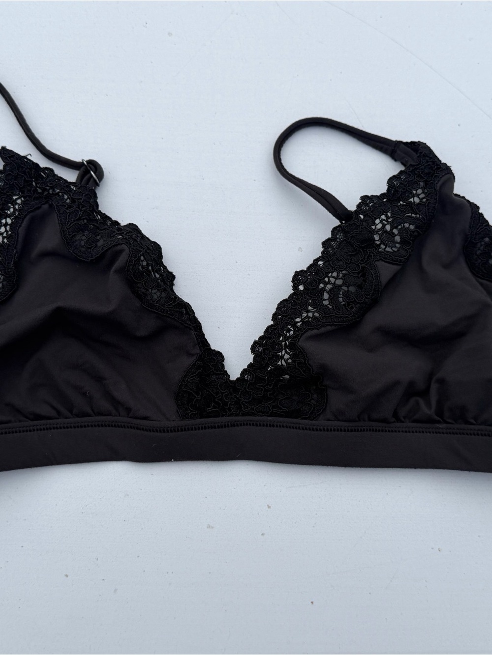 SKIMS Black Lace-Trim Bralette Fits Everybody Size XL